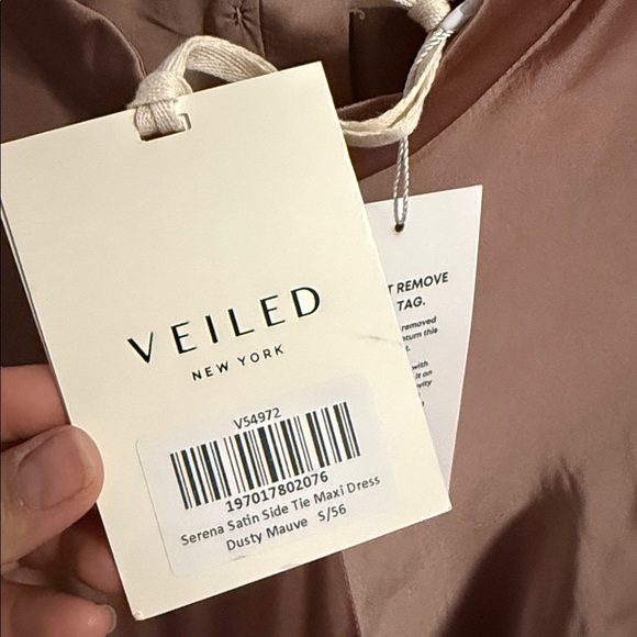 Veiled - Serena Satin Side Tie Maxi Dress Dusty Mauve - Picture 7 of 9